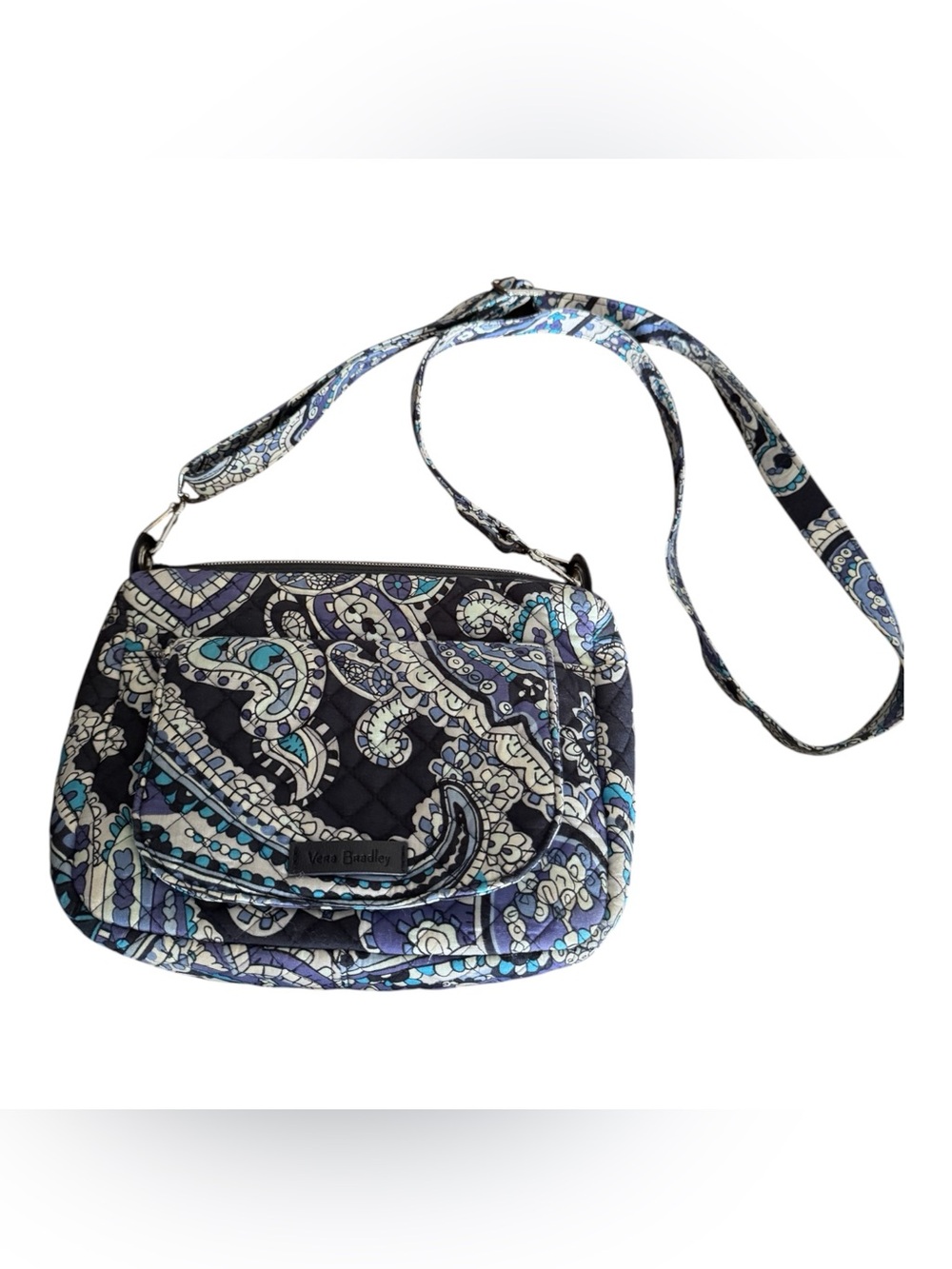 Vera Bradley Navy, Blue and Cream Quilted Paisley Crossbody